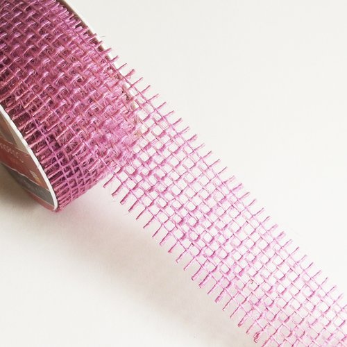 Ruban galon toile de jute violet parme x1m