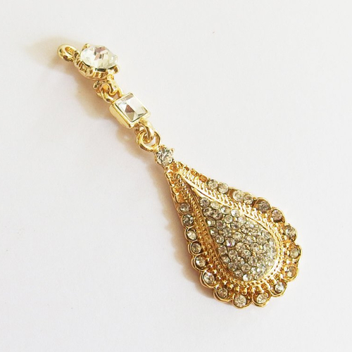 Pendentif breloque vintage strass haute-couture 5,5cm