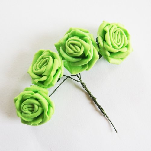 Bouquet fleur artificielle vert printemps x4