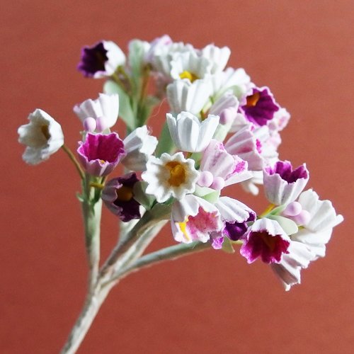 Bouquet fleurs artificielles papier rose blanc