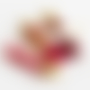 Breloques pompons suédine embout doré assortiment rose rouge 55mm x4
