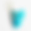 Pompon gland fil de coton turquoise et or 4cm x2