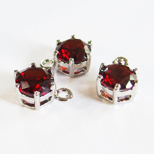 Breloques strass rouge grenat lot x3