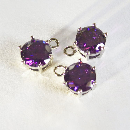 Breloques strass violet lot x3