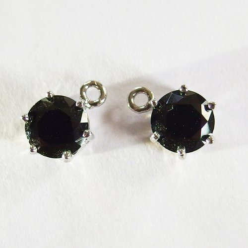 Breloques strass noir lot x2