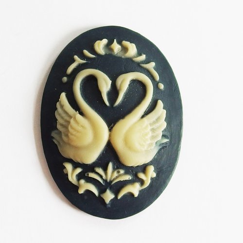 Grand camée cabochon oiseau cygne 3,85cm