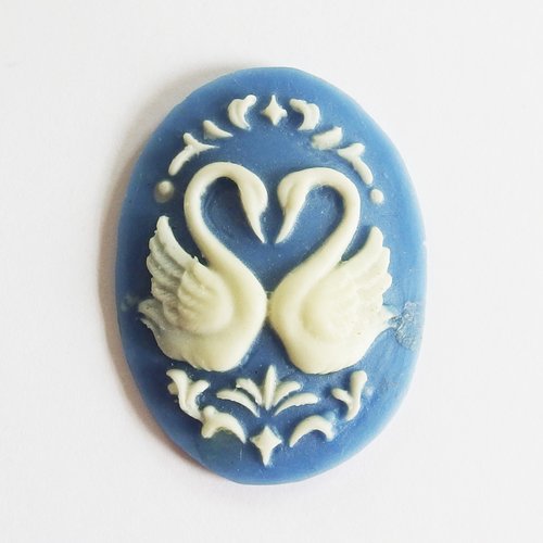 Grand camée cabochon oiseau cygne 3,85cm