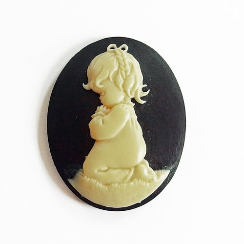 Grand camée cabochon bébé enfant 3,85cm