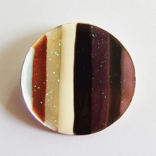 Pendentif moderne géométrique métal argent émaillé pailleté