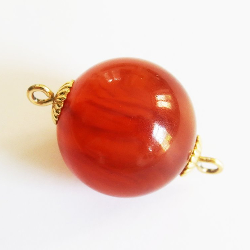 Connecteur haute-couture vintage perle marron 2,2cm
