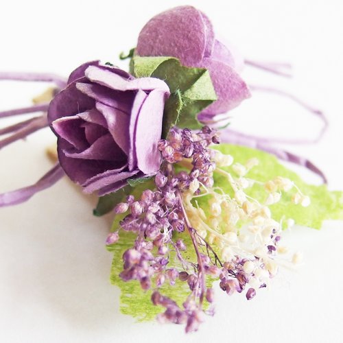 Pince à linge fleurs violet décoration table fête mariage