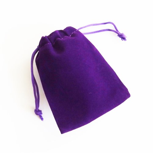 Pochette pochon sac bijoux velours violet