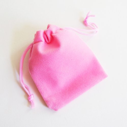 Pochette sac bijoux velours rose