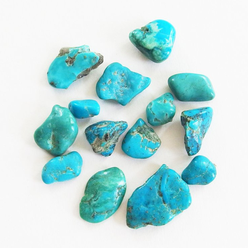 Lot 14 pierres turquoise véritable naturelle du mexique non percé