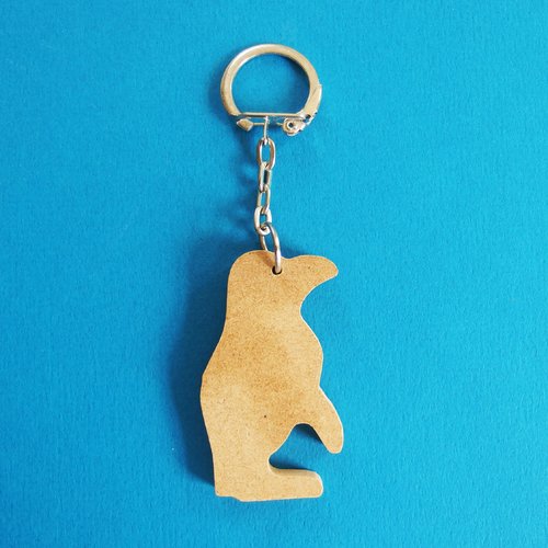 Porte-clé pingouin bois à customiser
