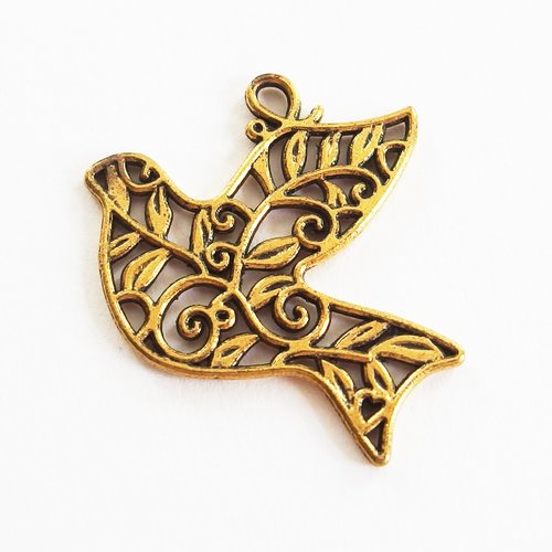 Breloque pendentif colombre métal doré 2,8cm