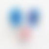 Lot perles verre lampwork forme ronde rose bleu parme 1,5cm