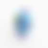 Perle verre lampwork forme ronde bleu turquoise 1,5cm