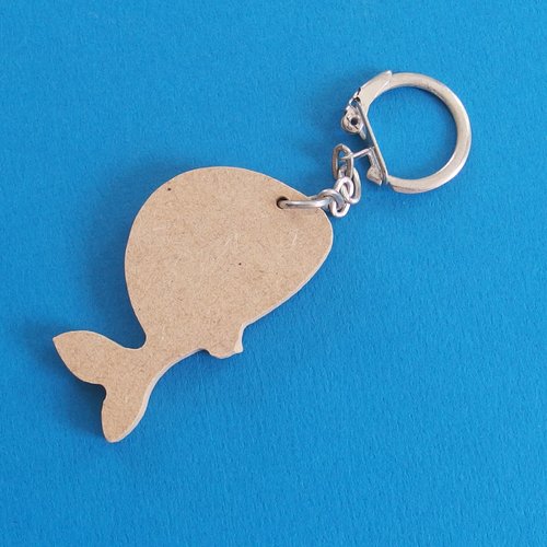 Porte-clé poisson bois à customiser