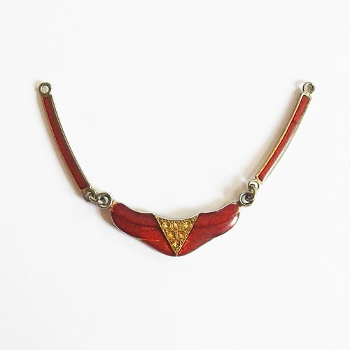 Breloque pendentif connecteur style vintage émail et strass