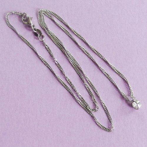Chaine fine anneaux métal argenté 47cm