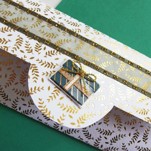 Carte enveloppe pochette pour chèque-cadeau noël or et vert - Un grand  marché