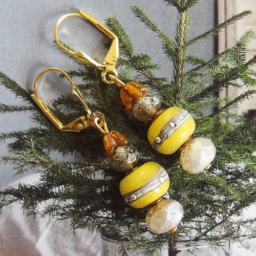 Boucles d'oreilles baroque verre soufflé