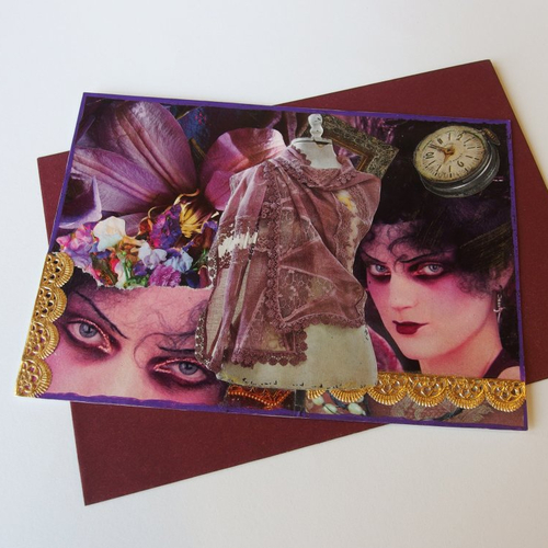 Carte postale collage baroque "un temps à venise"