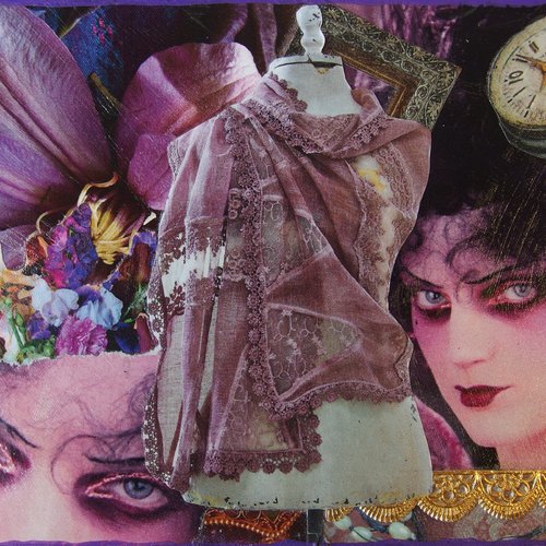 Carte postale collage baroque "un temps à venise"