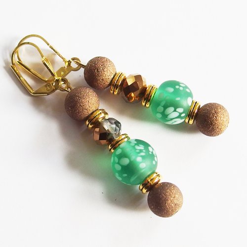 Boucles d'oreilles boho chic perles verre tchèque de bohème
