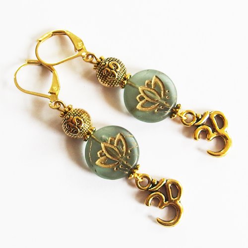 Boucles d'oreilles yoga zen protection symbole om