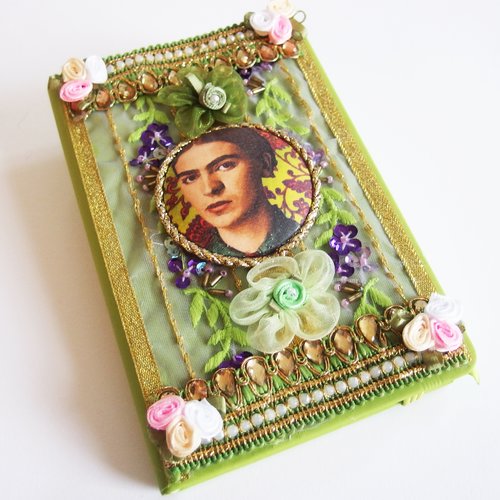 Carnet baroque "esprit frida kahlo" vert