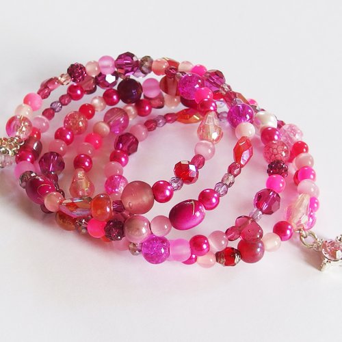 Bracelet boho manchette multirangs "happy hippie"