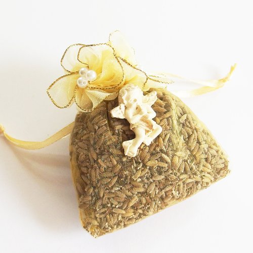 Sachet de lavande bio du jardin "parfum d'ange" jaune