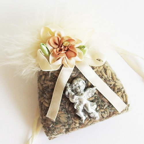 Sachet de lavande bio du jardin "parfum d'ange" blanc crème