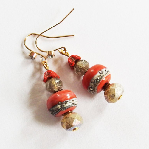Boucles d'oreilles baroque verre soufflé