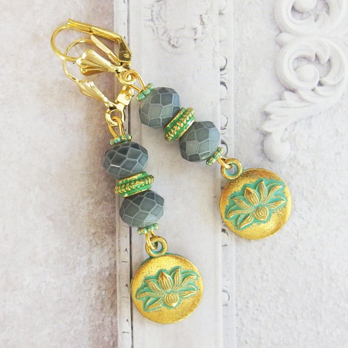 Boucles d'oreilles esprit yoga zen lotus