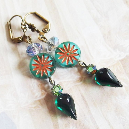 Boucles d'oreilles shabby chic "charme vintage"