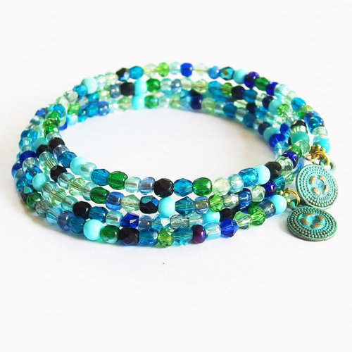 Bracelet boho manchette multirangs "les îles grecques"