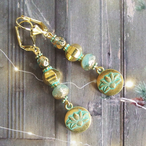 Boucles d'oreilles yoga sagesse zen avec lotus