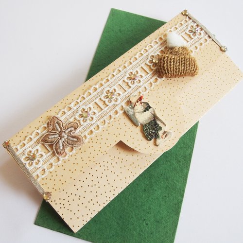 Carte enveloppe pochette pour chèque-cadeau noël meilleurs voeux avec ange