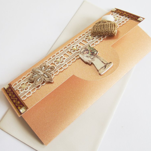 Carte noël meilleurs voeux enveloppe pochette pour chèque-cadeau avec ange