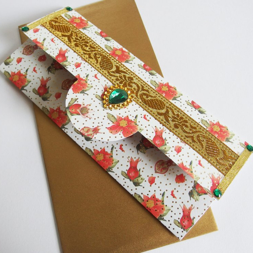 Carte enveloppe pochette noël pour chèque-cadeau
