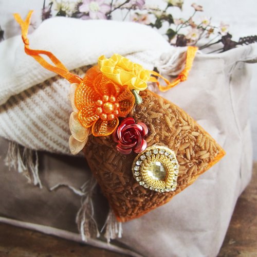 Sachet de lavande bio du jardin "esprit orange à noël"