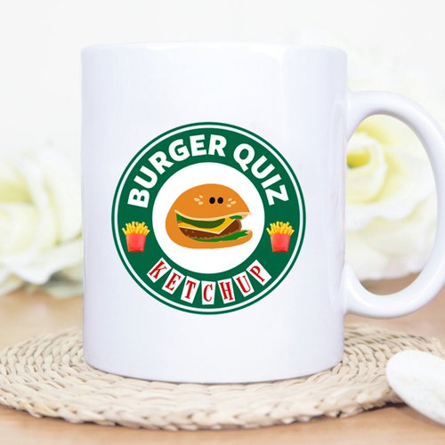 Mug thème logo starbucks burger quiz équipe ketchup