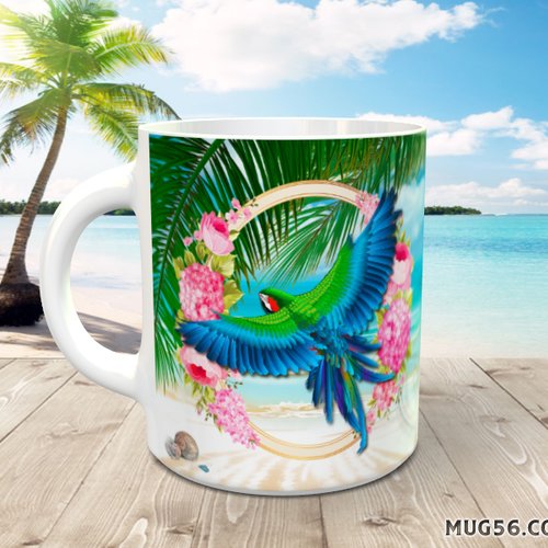 Mug tasse personnalisable #001 perroquet oiseau 