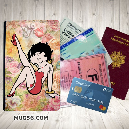 Protège passeport, porte cartes, betty boop 002