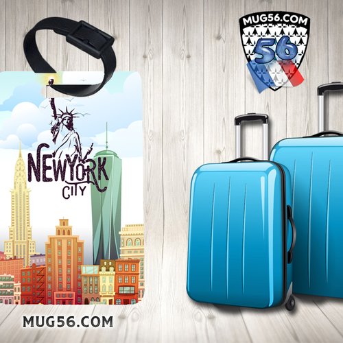 Etiquette nom bagage - new york 002 états unis usa
