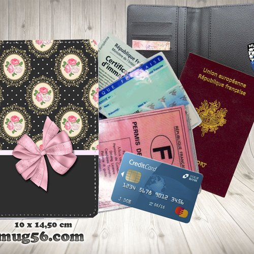 Protège passeport, porte cartes - floral 02