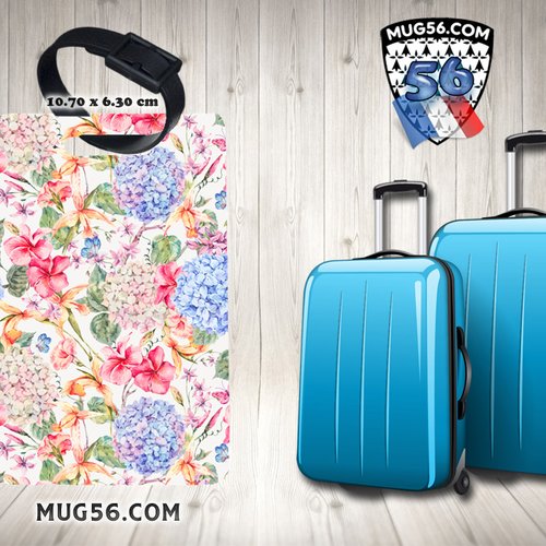 Etiquette nom bagage - floral 012